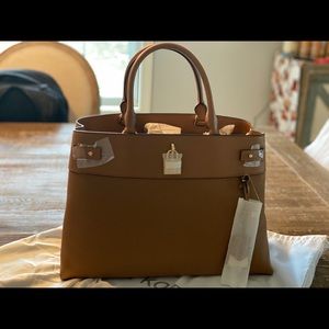 MICHAEL KORS GRAMERCY LG LEATHER SATCHEL TOTE ACOR